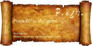 Puskás Ágost névjegykártya